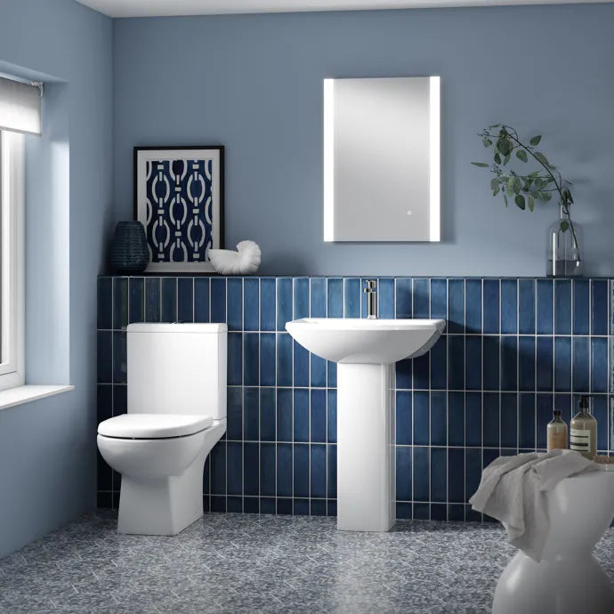 Asselby Close Coupled Toilet with Push Button Cistern & Seat options - White