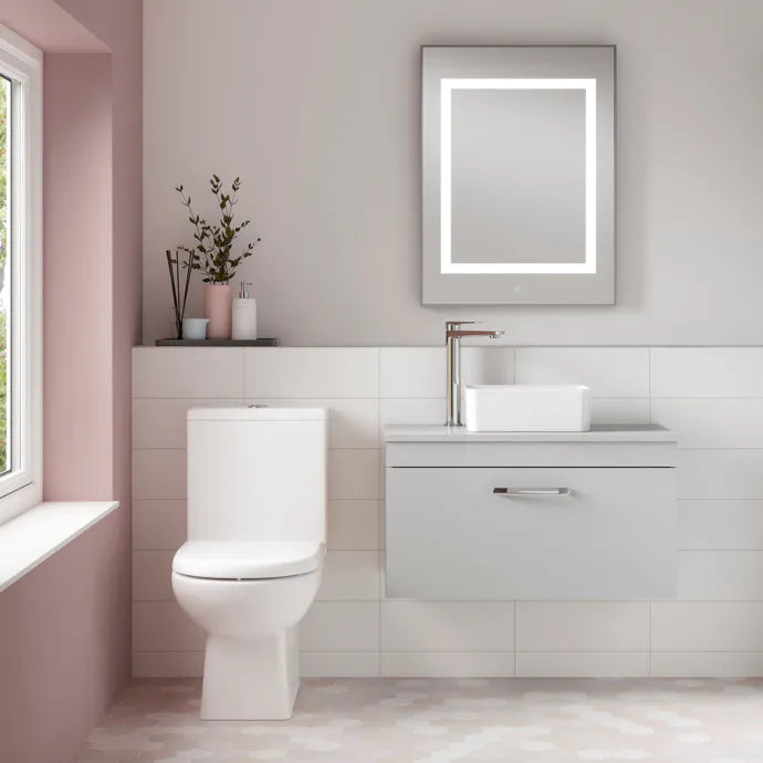 Asselby Close Coupled Toilet with Push Button Cistern & Seat options - White