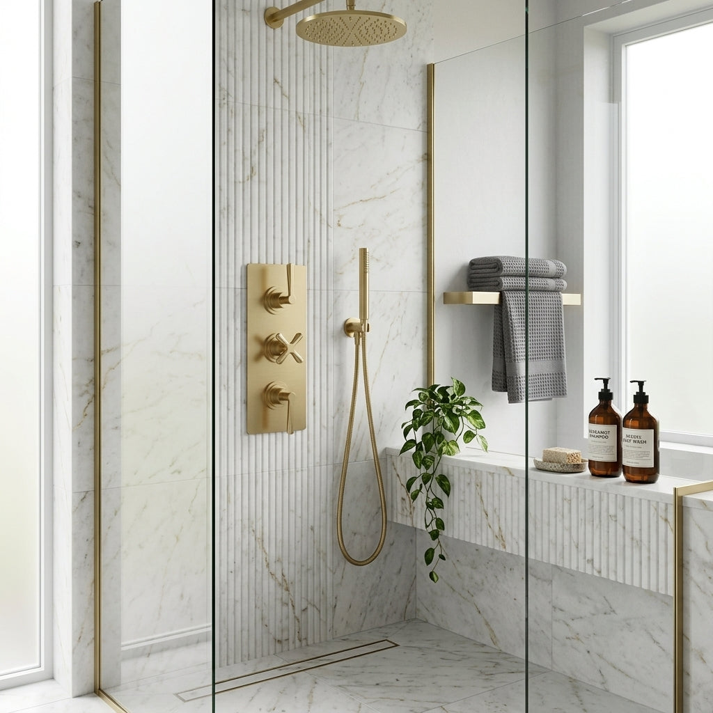 Cylin Traditional 3 Outlet Thermostatic Concealed Shower Valve with Diverter