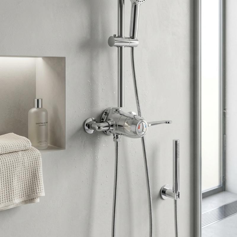 Foundry 1 Outlet Exposed Thermostatic Shower Valve - Chrome