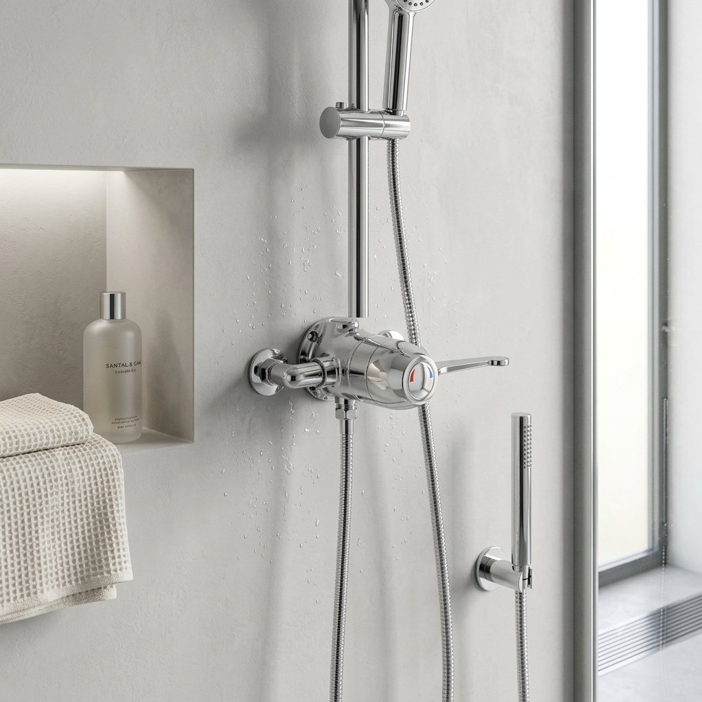 Foundry 1 Outlet Exposed Thermostatic Shower Valve - Chrome