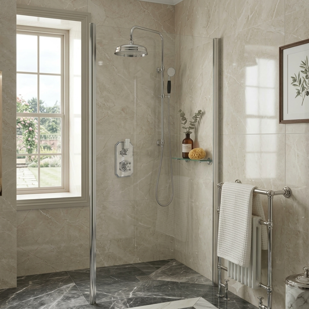 Claremont Traditional Thermostatic 2 Outlet Concealed Shower Valve With Diverter