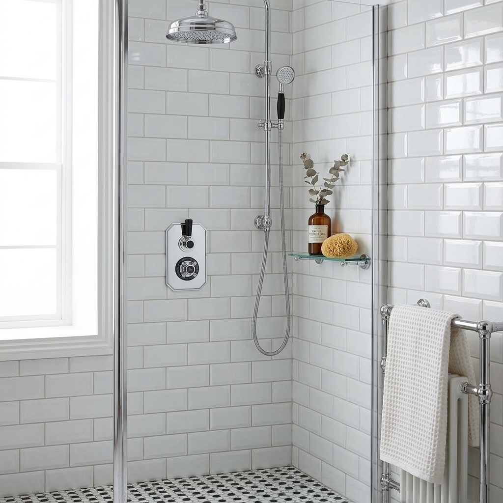 Claremont Traditional Thermostatic 2 Outlet Concealed Shower Valve With Diverter