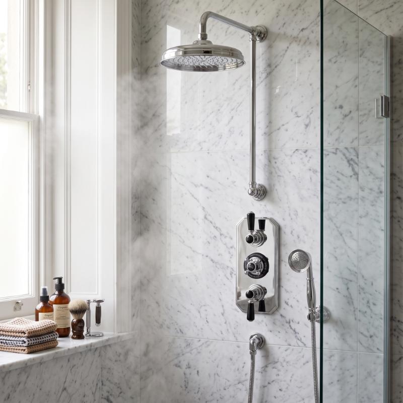 Claremont Traditional Thermostatic 2 Outlet Concealed Shower Valve