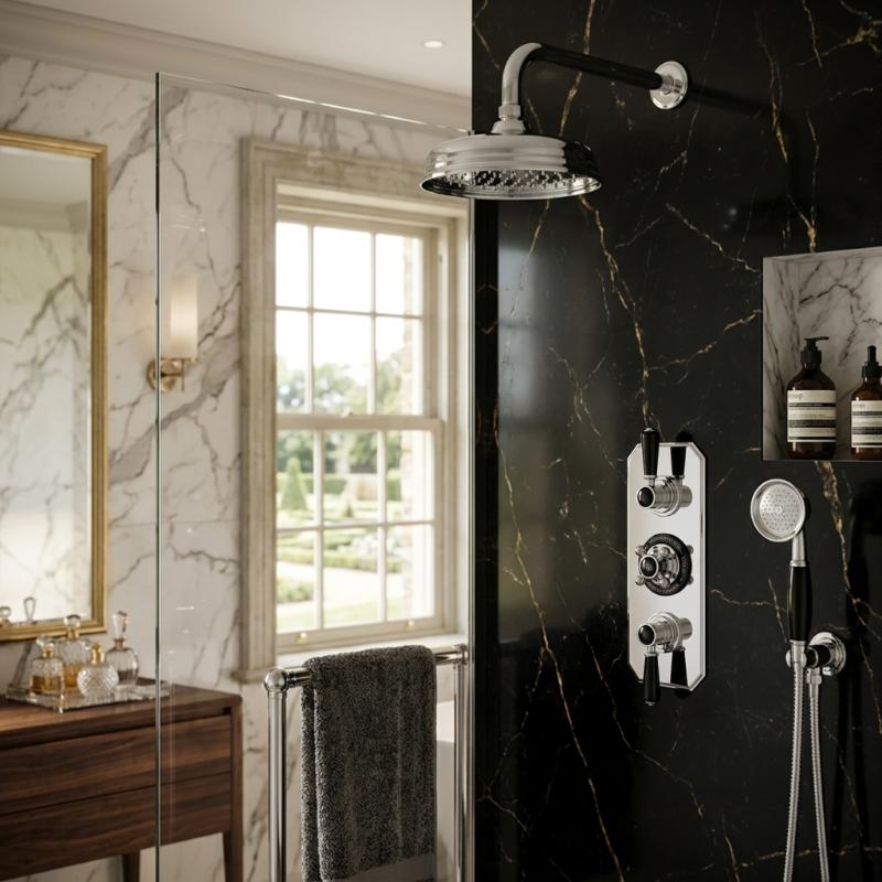 Claremont 3 outlet Traditional Thermostatic Concealed Shower Valve with Diverter