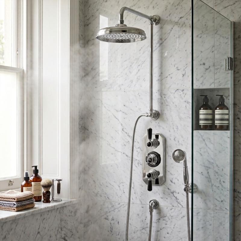 Claremont 3 outlet Traditional Thermostatic Concealed Shower Valve with Diverter