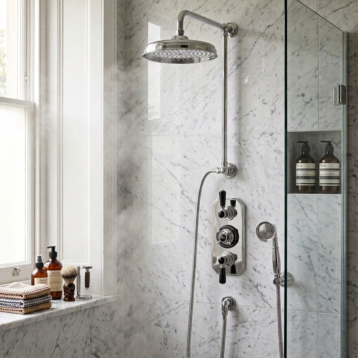 Claremont 3 outlet Traditional Thermostatic Concealed Shower Valve with Diverter