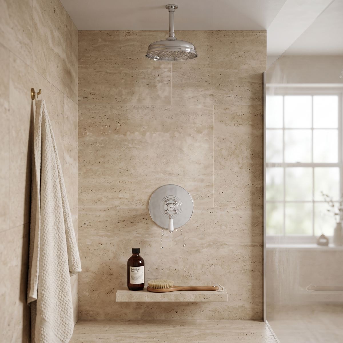 Claremont Traditional Thermostatic 1 Outlet Concealed Shower Valve - Chrome