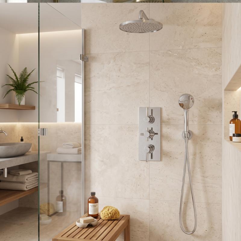 Axiom Thermostatic 3 Outlet Concealed Shower Valve With Diverter
