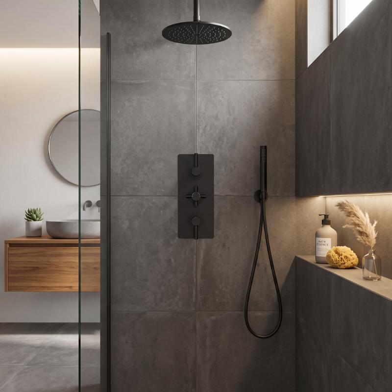Axiom Thermostatic 3 Outlet Concealed Shower Valve With Diverter