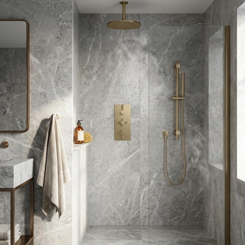 Axiom Thermostatic 3 Outlet Concealed Shower Valve With Diverter