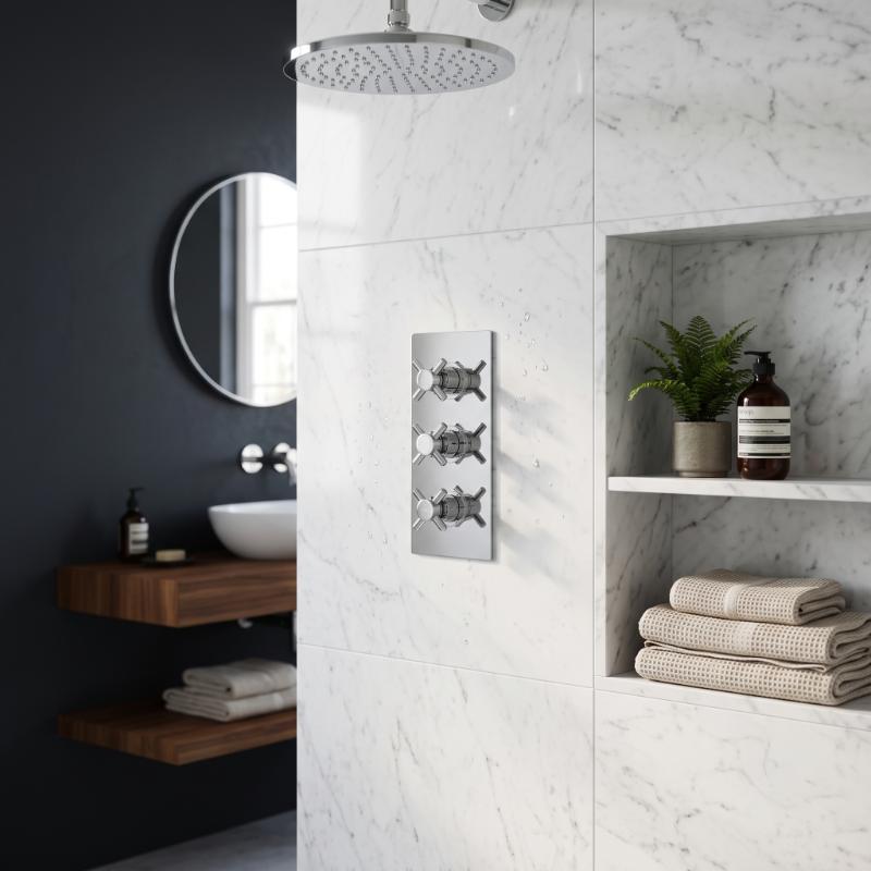 Axiom 2 Outlet Thermostatic Crosshead Concealed Shower Valve