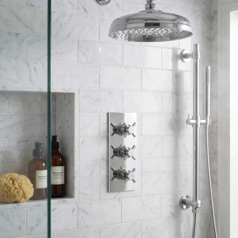 Axiom 3 Outlet Thermostatic Crosshead Concealed Valve With Diverter