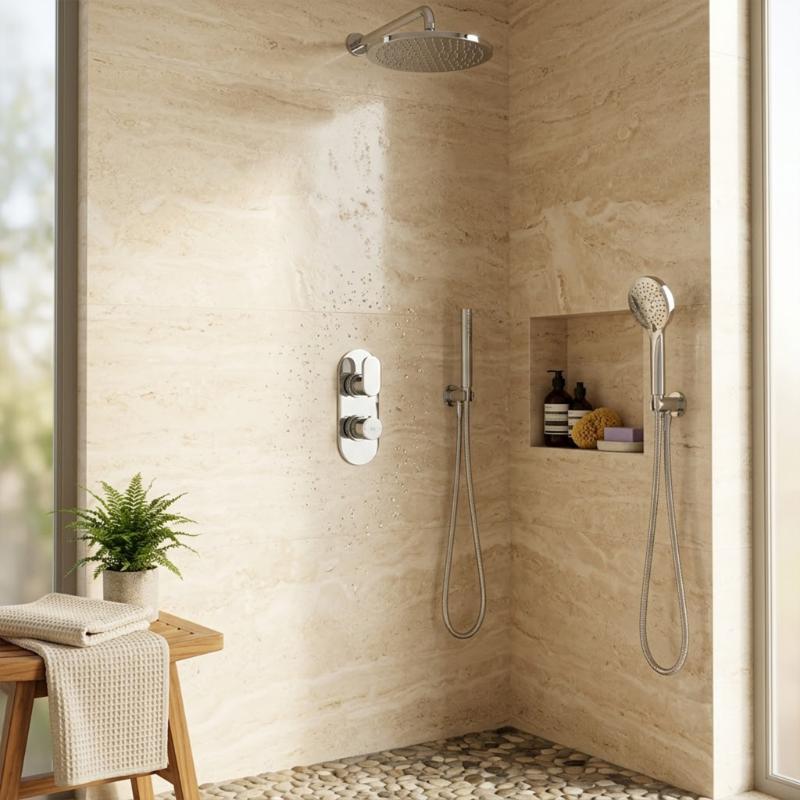 Celcius Curved 1 Outlet Thermostatic Concealed Shower Valve - Chrome