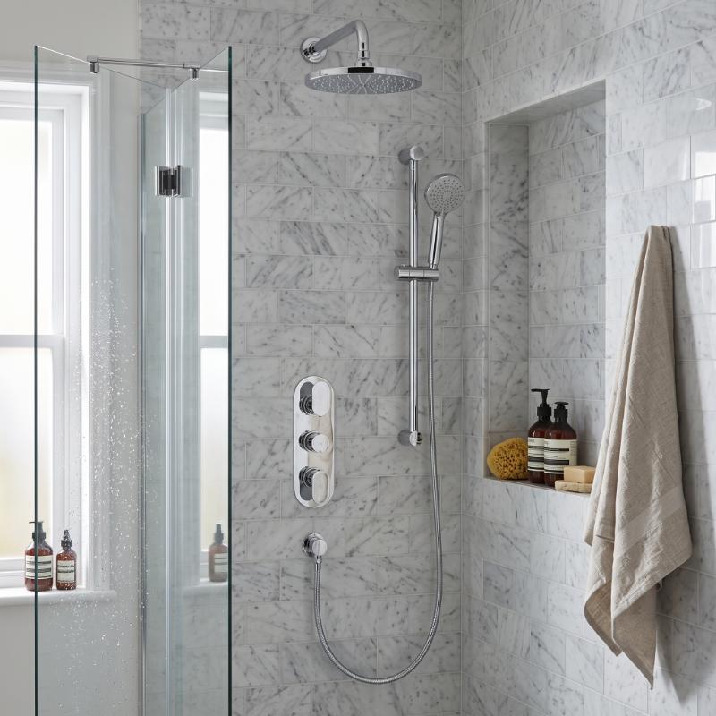 Celcius Dual Outlet Concealed Thermostatic Shower Valve – Chrome