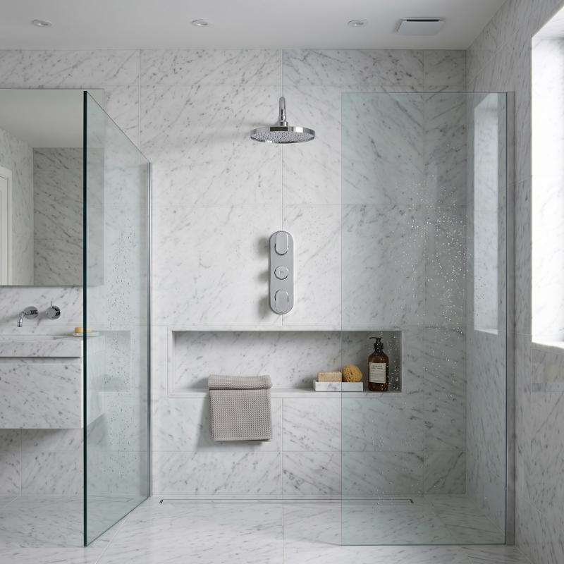 Celcius 3 Outlet Thermostatic Concealed Shower Valve With Diverter - Chrome
