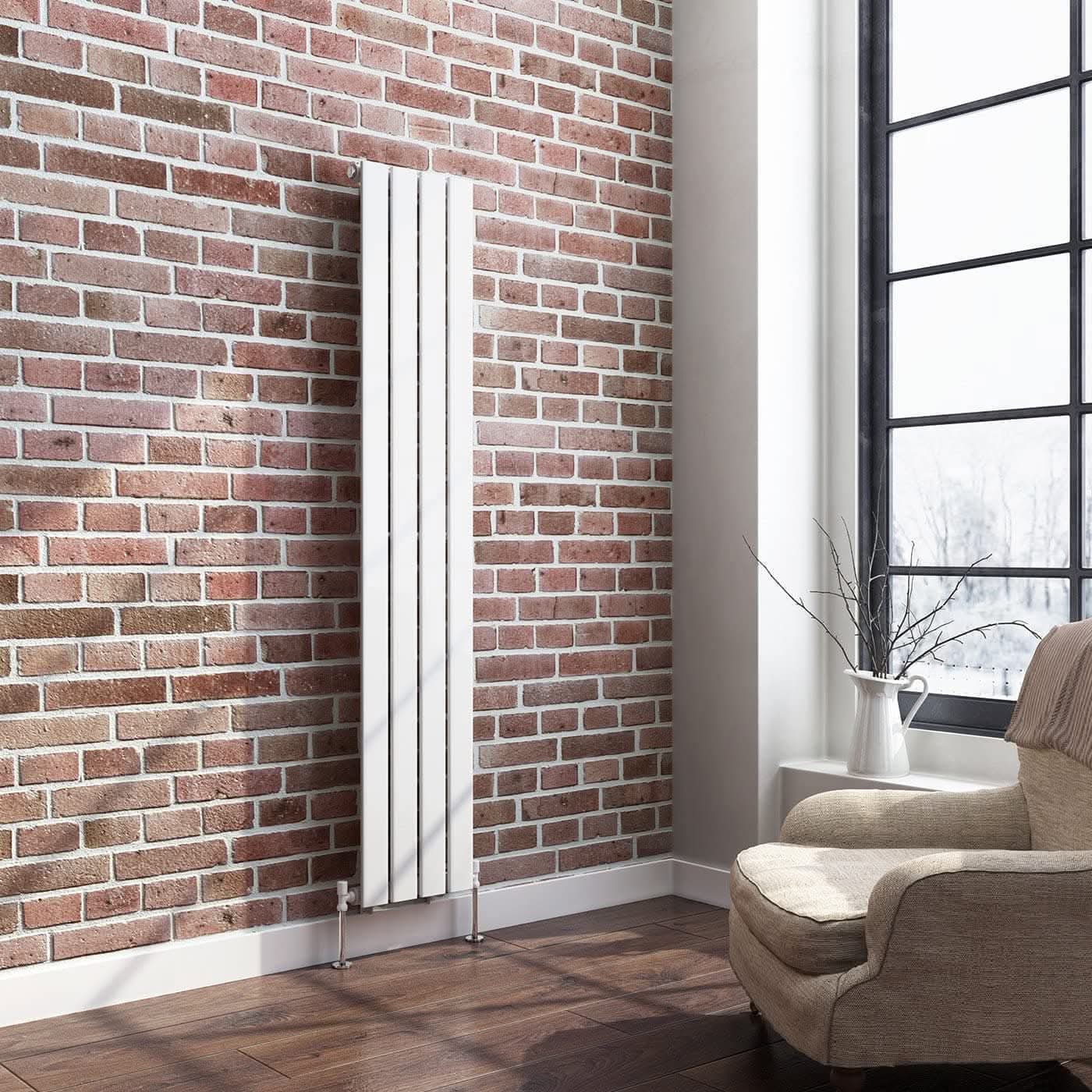 iBathUK Apex Vertical Single Panel Slim Flat Radiator, Designer Slim Radiator