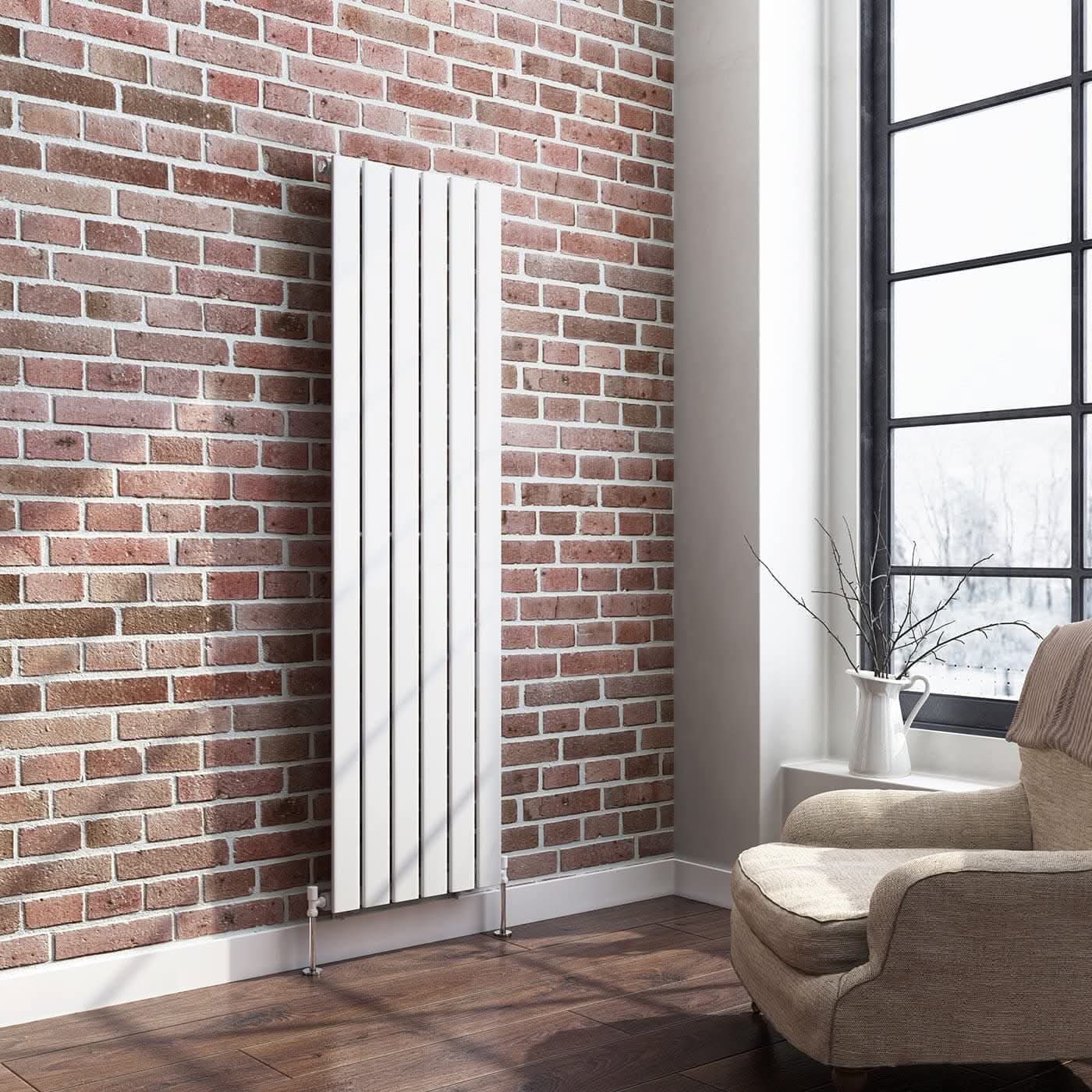 iBathUK Apex Vertical Single Panel Slim Flat Radiator, Designer Slim Radiator
