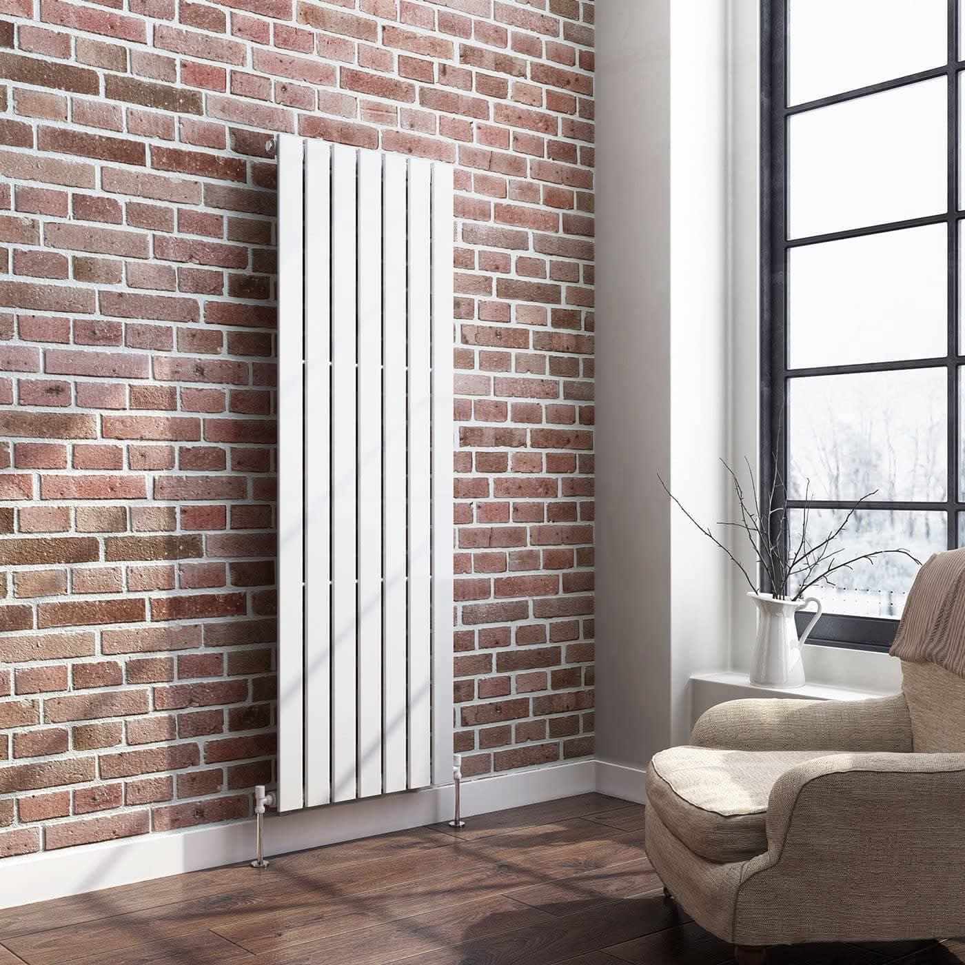 iBathUK Apex Vertical Single Panel Slim Flat Radiator, Designer Slim Radiator