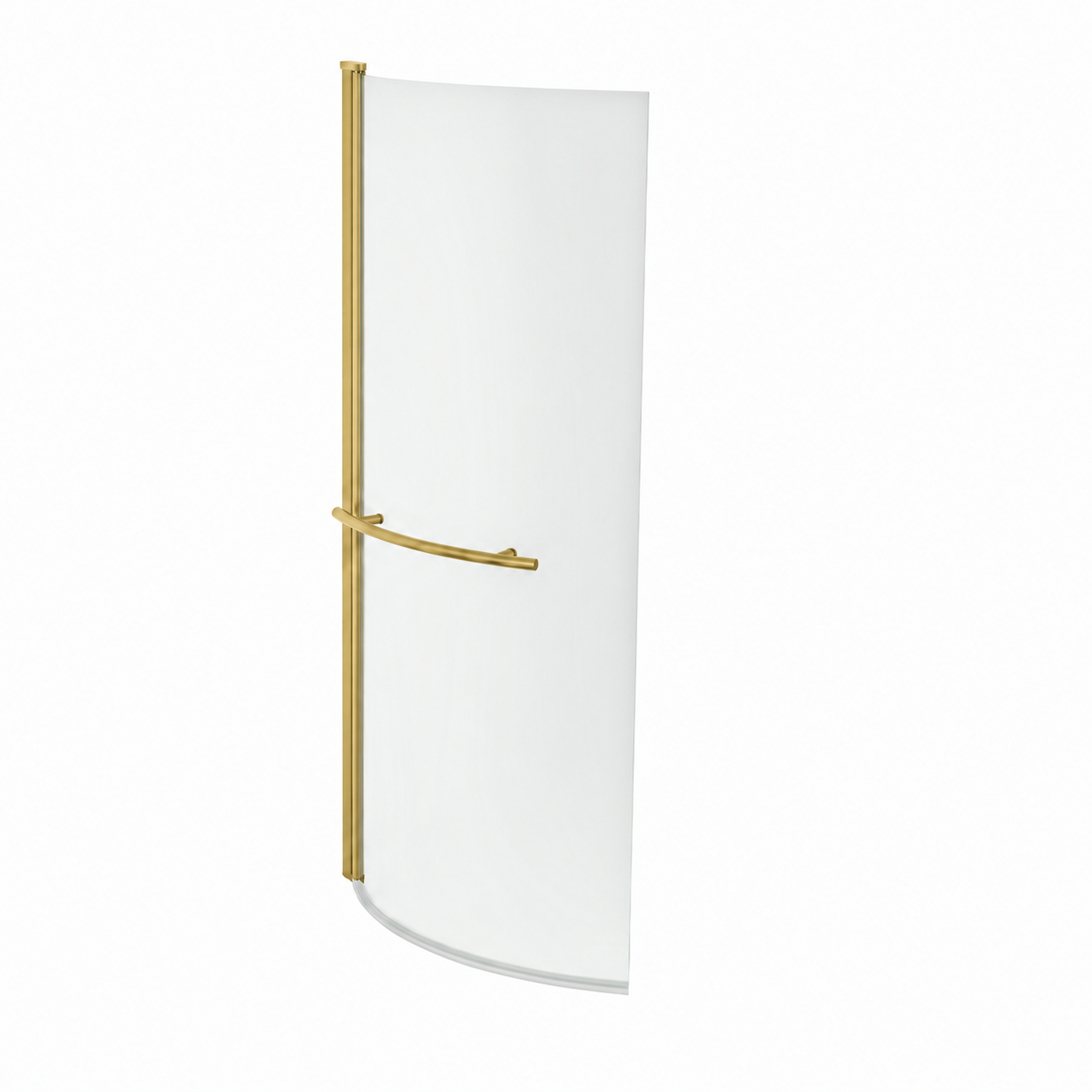 Curved Bath Screen with Towel Rail - 1400 x 730mm - Chrome