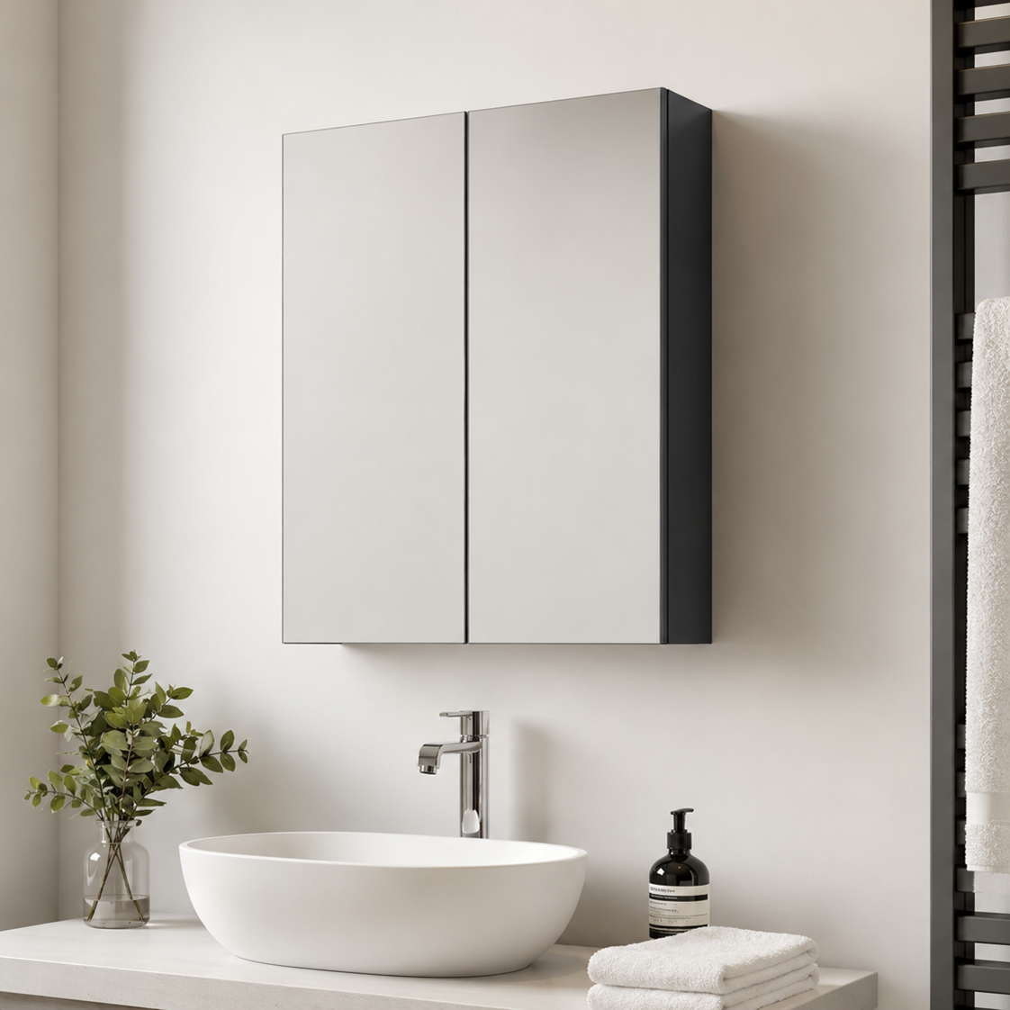 Onyx 2 Door Non Illuminated Mirror Cabinet - 715mm x 600mm