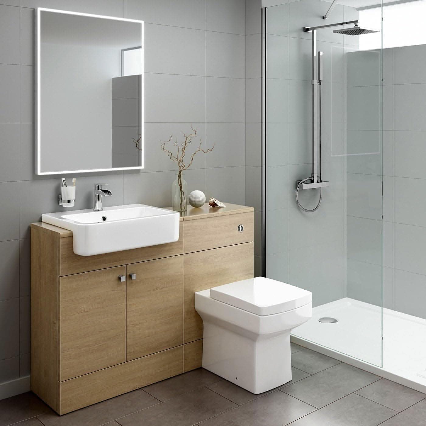 Harper 2 Door Floorstanding Vanity Unit With Semi Recessed Basin - 660mm x 800mm