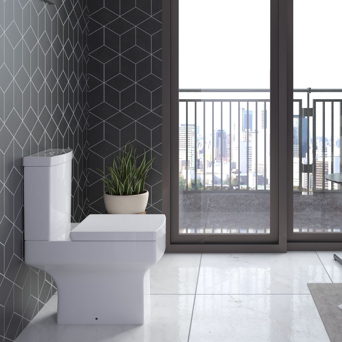 Avon Modern Floorstanding Bathroom Suite - Gloss White