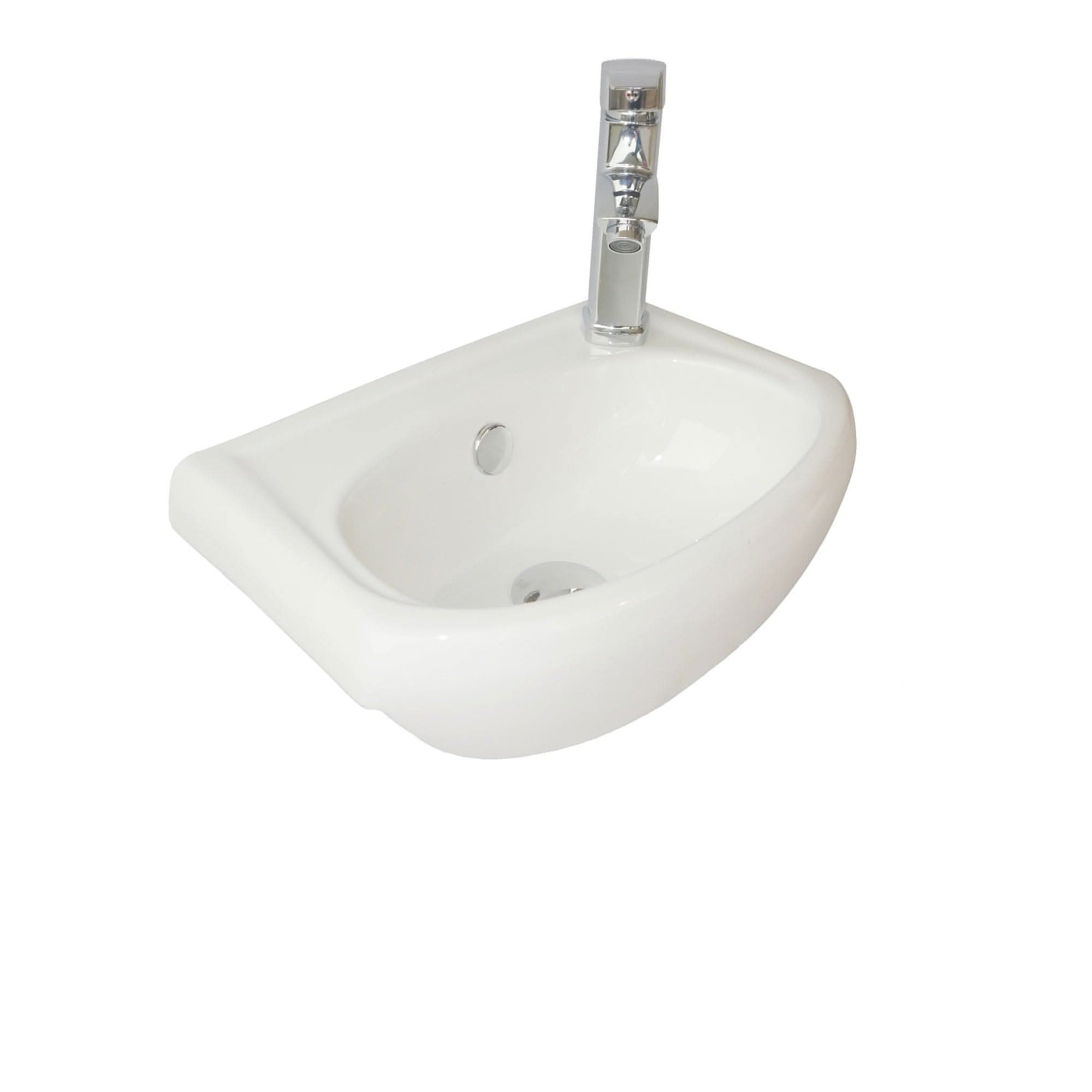 Petite Modern Cloakroom Bathroom Suite - Gloss White