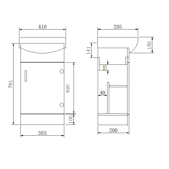 Petite Modern Cloakroom Bathroom Suite - Gloss White