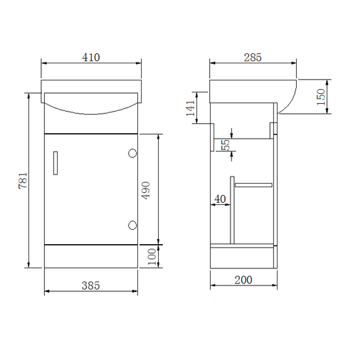Petite Modern Cloakroom Bathroom Suite - Gloss White