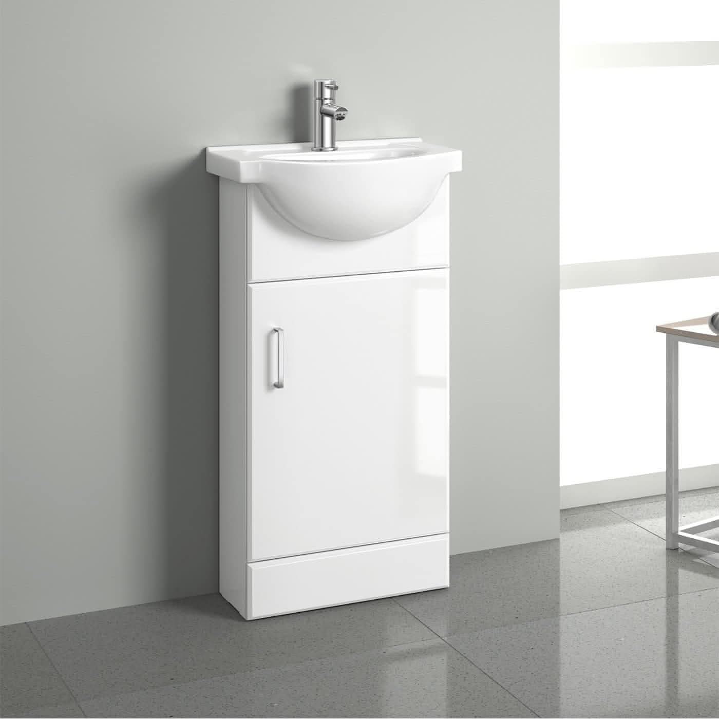 Petite Modern Bathroom Suite - Gloss White