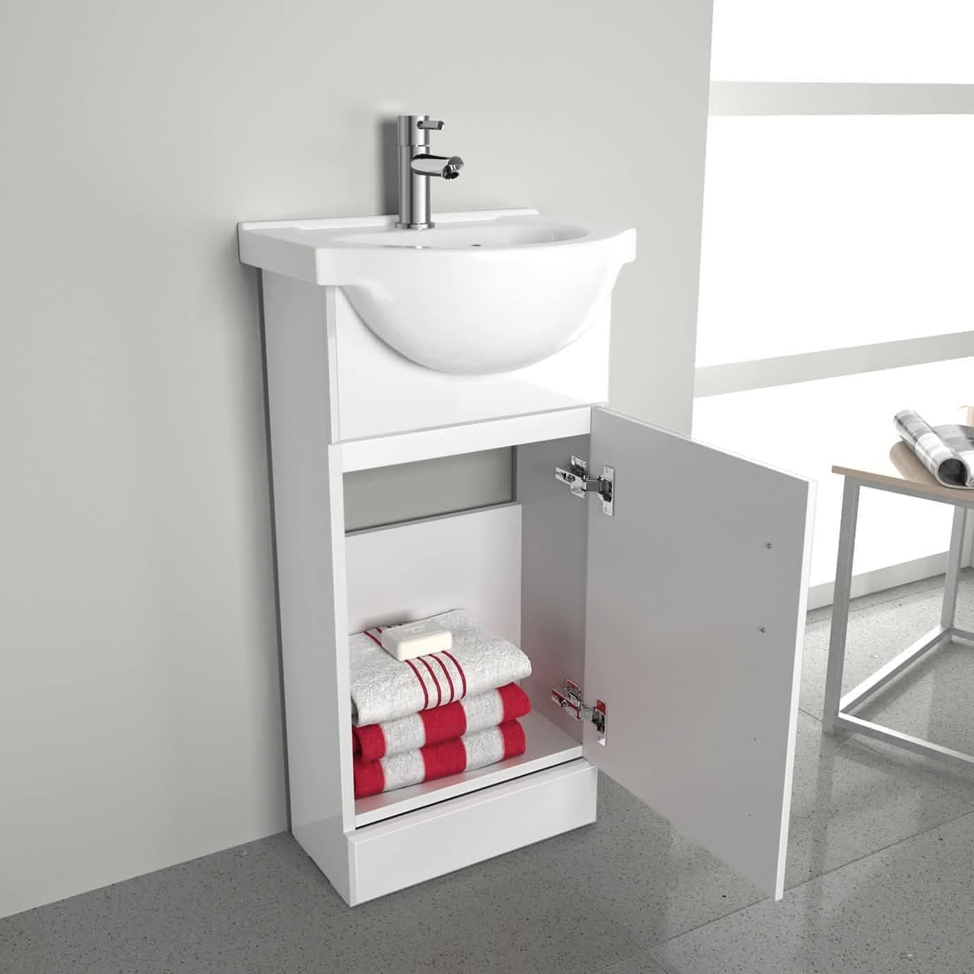 Petite Modern Bathroom Suite - Gloss White