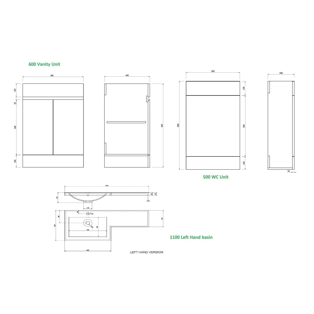 Neptune Combination Furniture Set - 820mm x 1100mm
