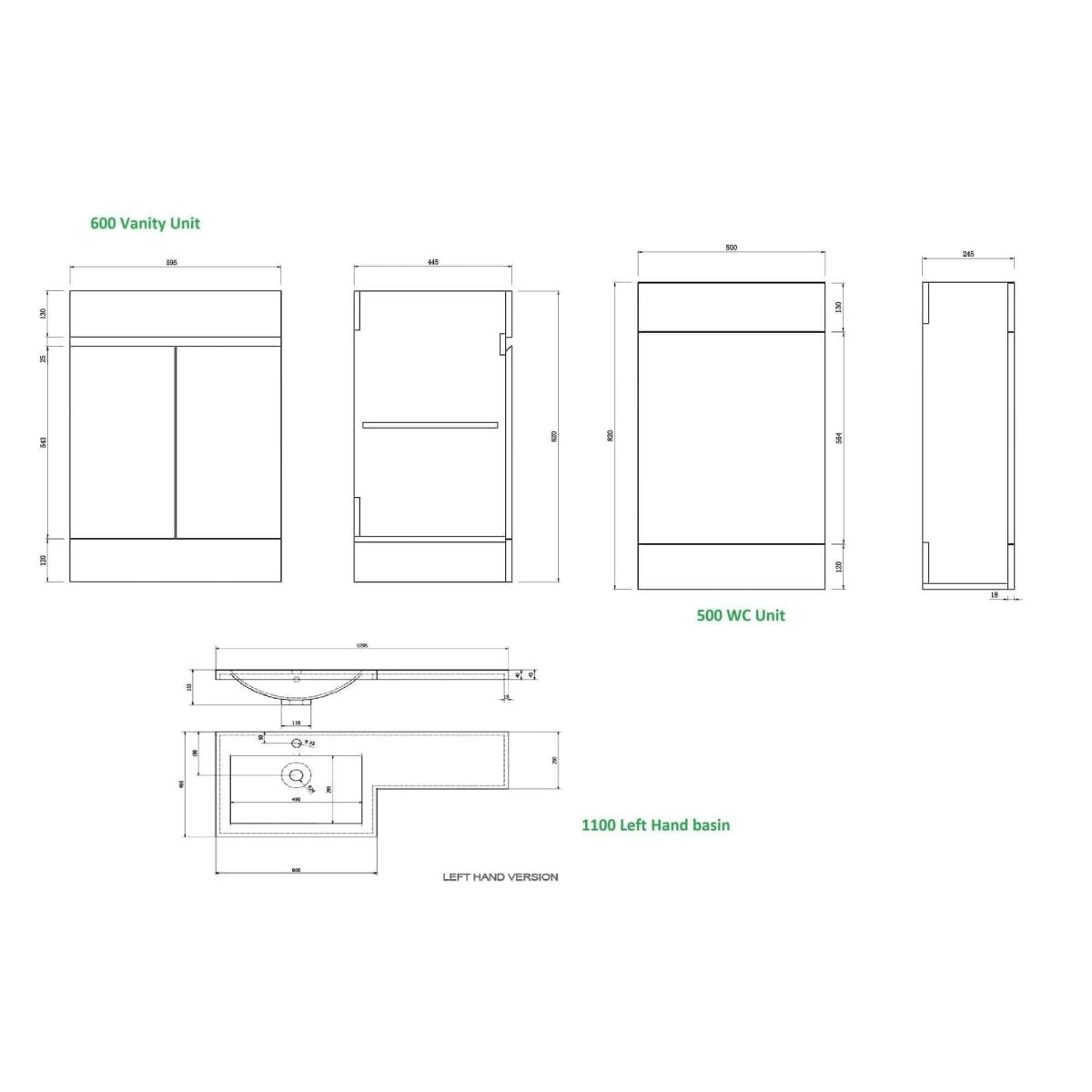 Neptune Combination Furniture Set - 820mm x 1100mm