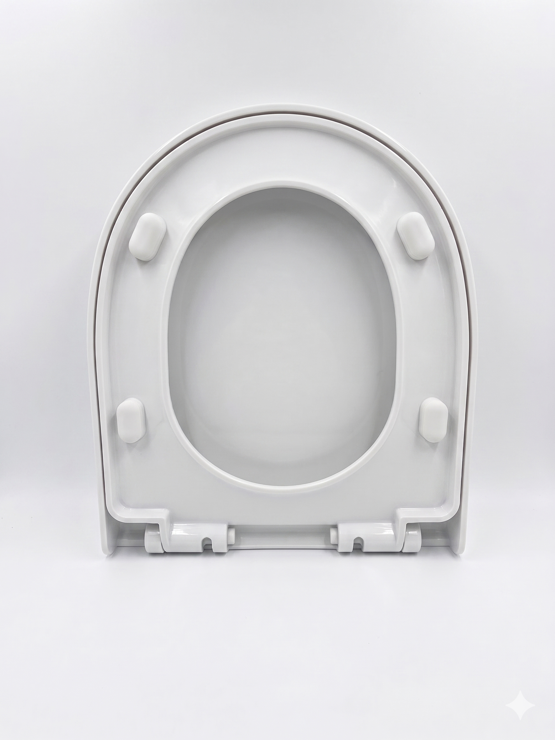 Dezire Palma Premium Urea-Formaldehyde (UF) Soft Close Toilet Seat - Scratch-Resistant Gloss White with Quick-Release Top-Fix Hinges