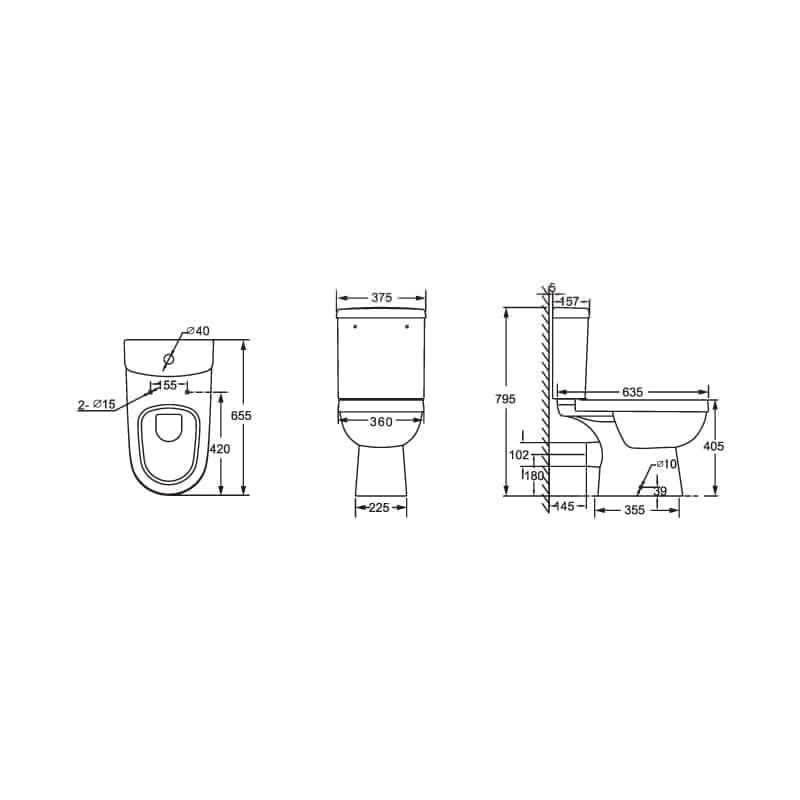 Petite Modern Bathroom Suite - Gloss White