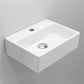Modern Square Ceramic Cloakroom Wall Hung Basin - Gloss White