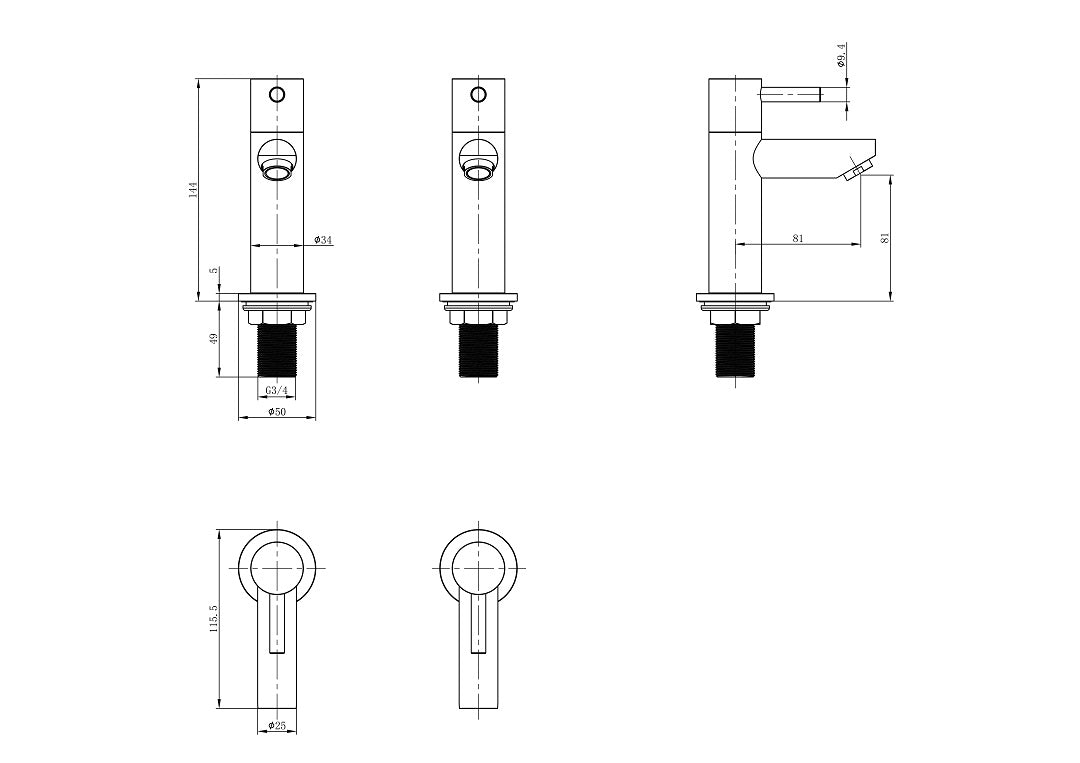 Delta Pair of Hot & Cold Bath Filler Tap - Chrome