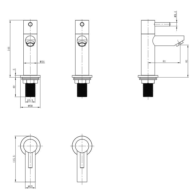 Delta Pair of Hot & Cold Bath Filler Tap - Chrome