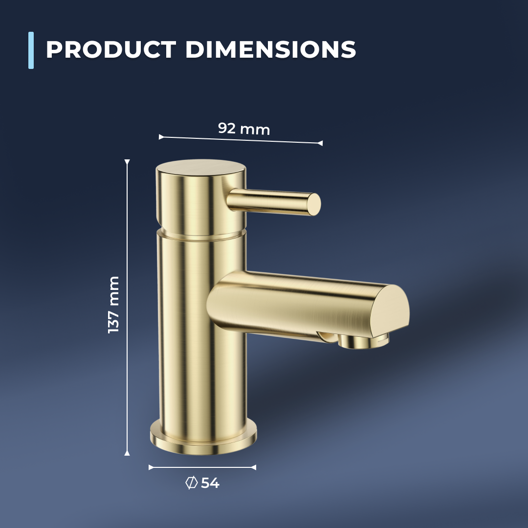 Delta Round Lever Mono Basin Mixer Tap with Push Button Waste