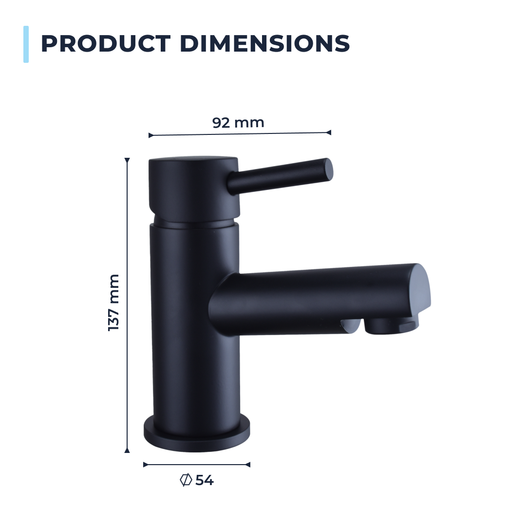 Delta Round Lever Mono Basin Mixer Tap with Push Button Waste