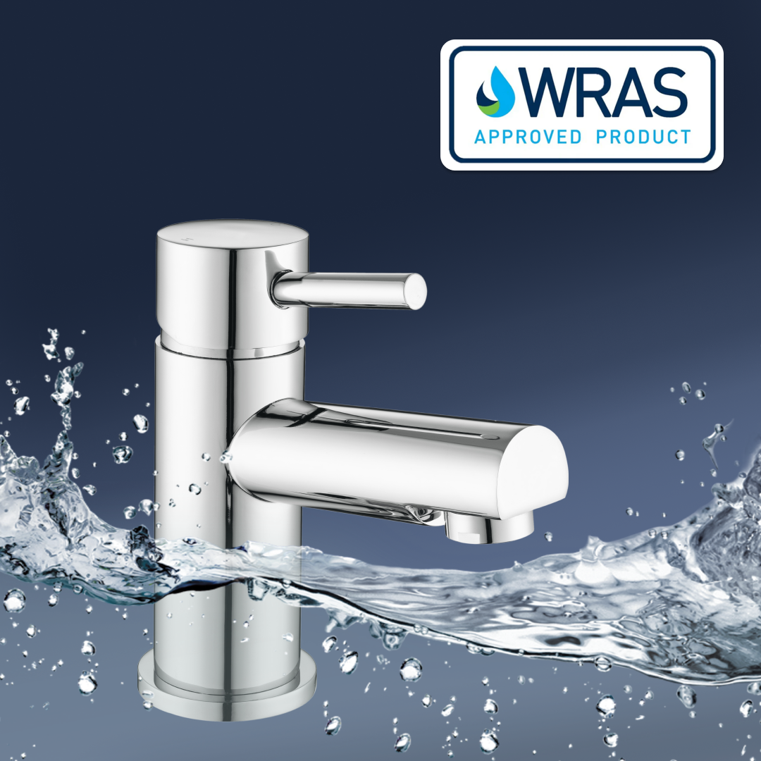 Delta Round Lever Mono Basin Mixer Tap with Push Button Waste