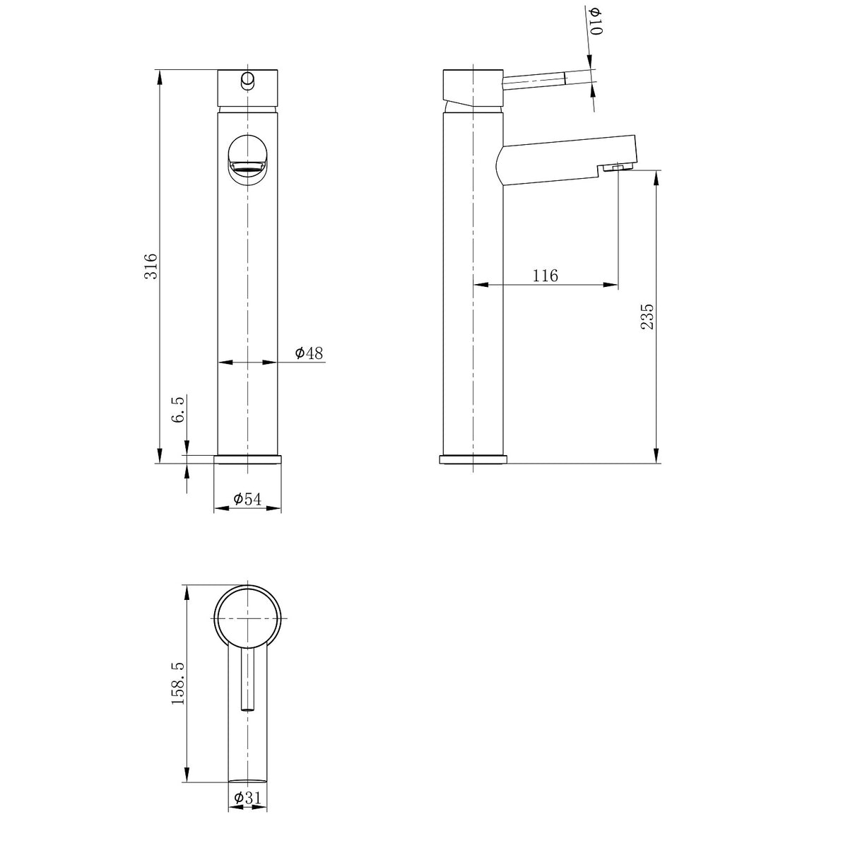 Delta Tall Basin Mixer Tap - Chrome