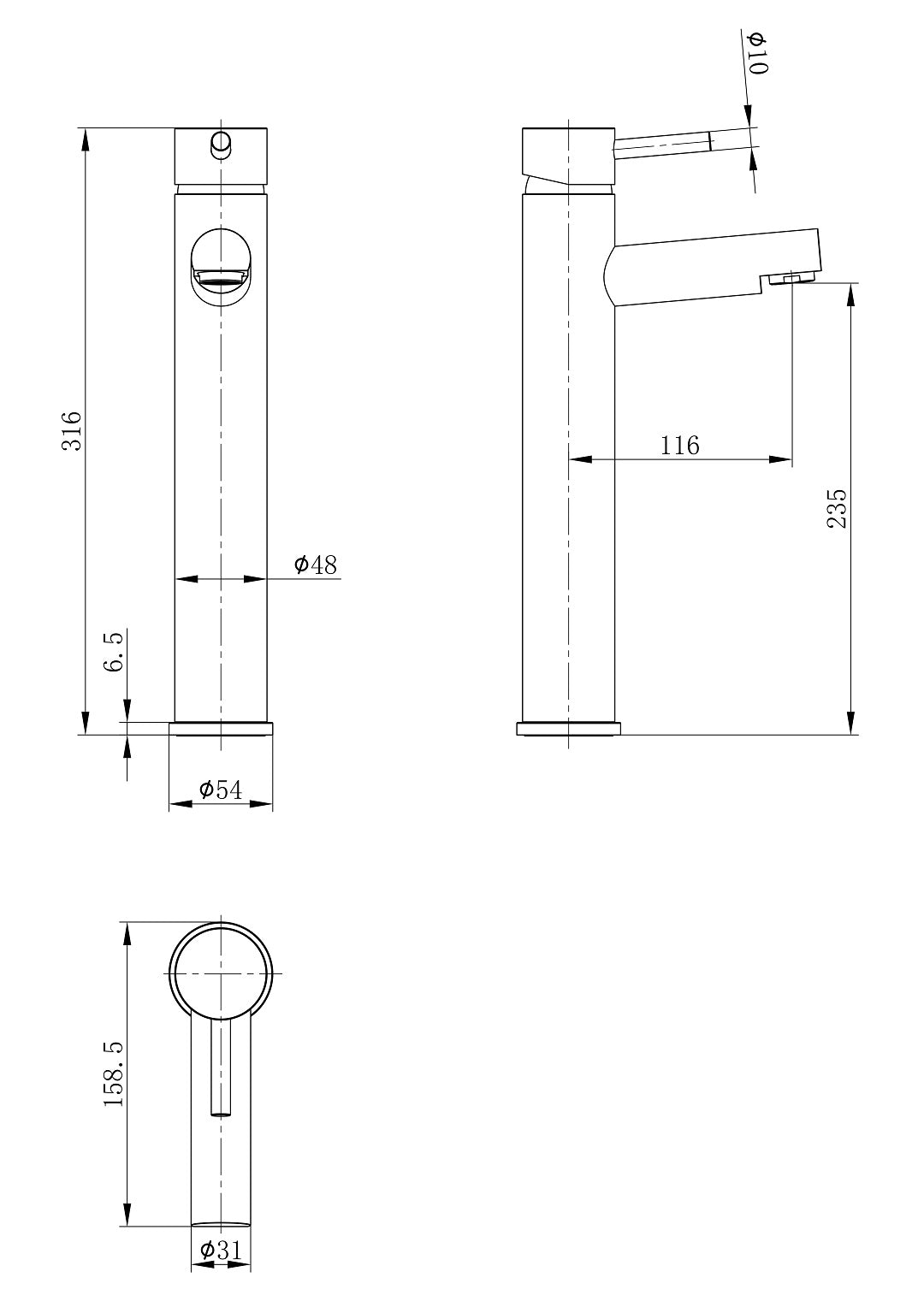 Delta Tall Basin Mixer Tap - Chrome