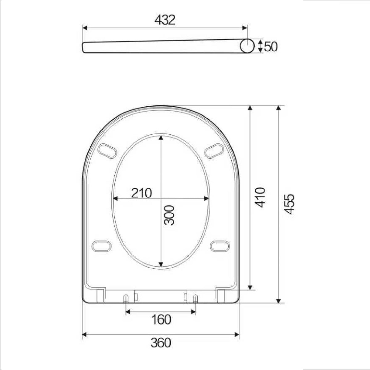 Loire D Shape Soft Close Toilet Seat - White