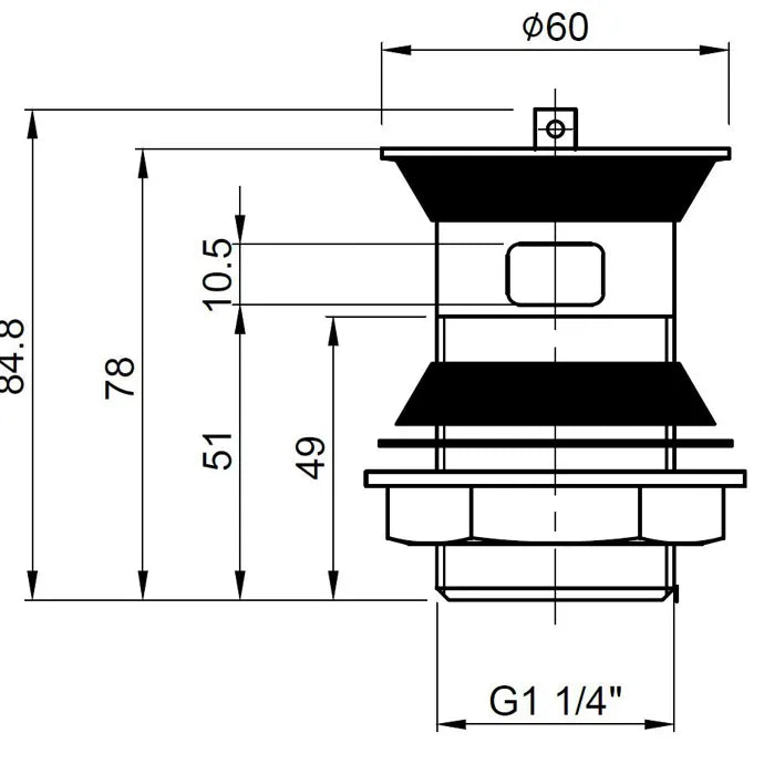 Nio Slotted Basin Waste With Plug and Chain - Chrome
