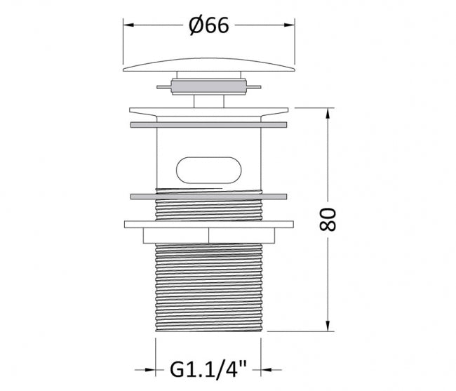 Forest Slotted Push Button Basin Waste - Chrome