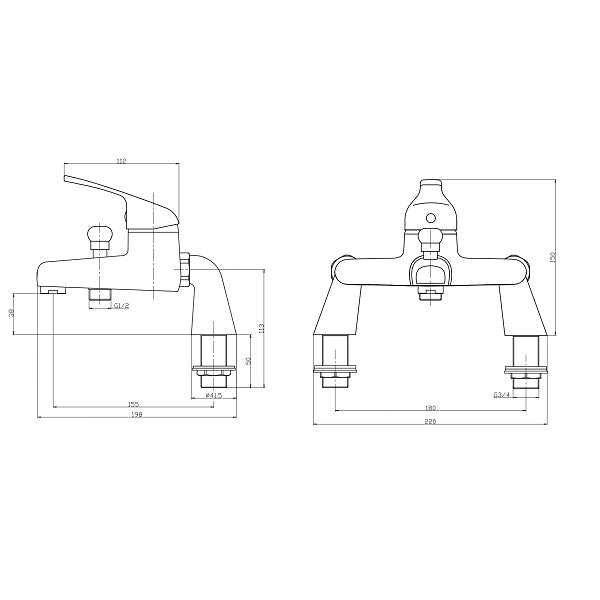Eco Bath Shower Mixer Tap - Chrome