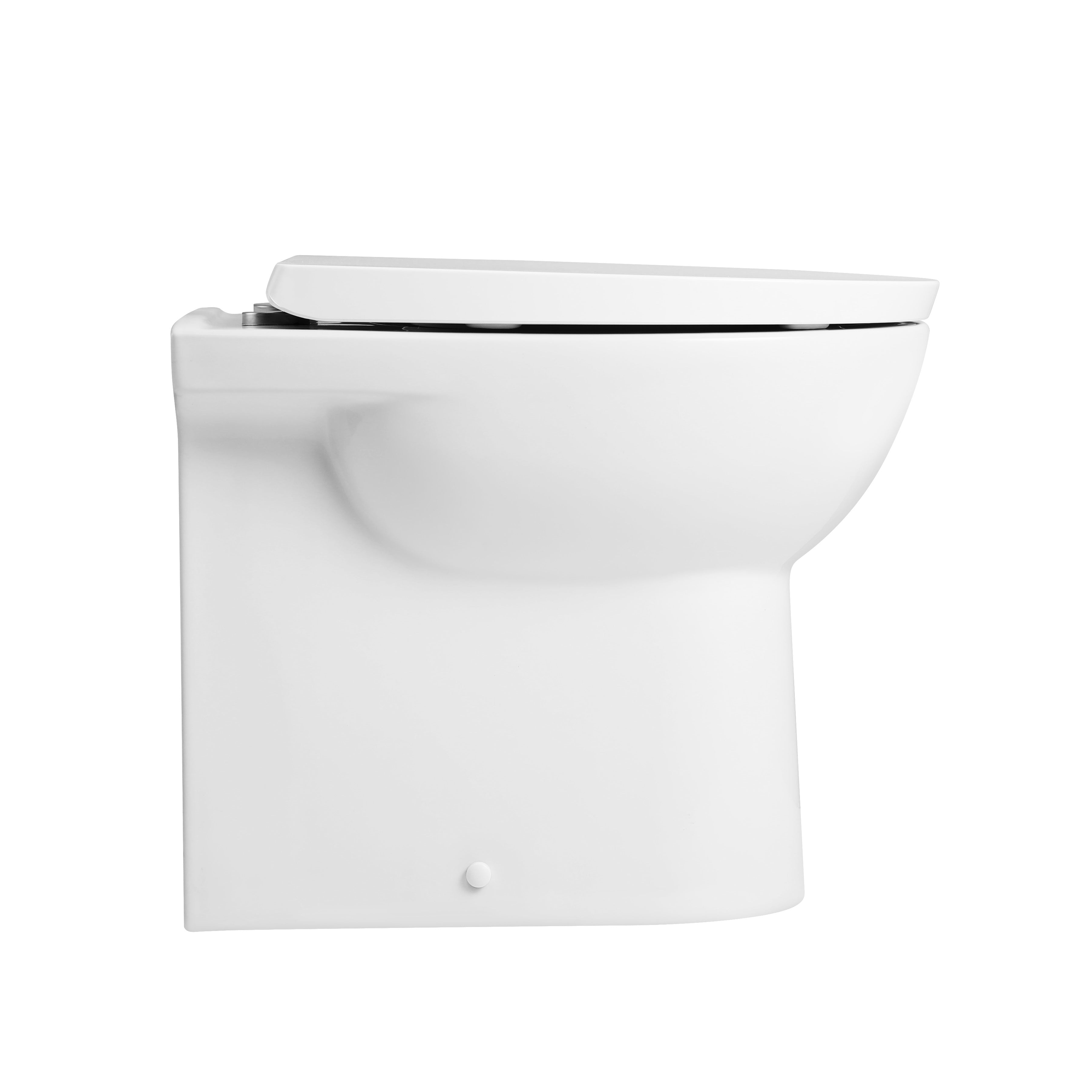 Basics Rimless Back to Wall Toilet with Soft Close Seat - White