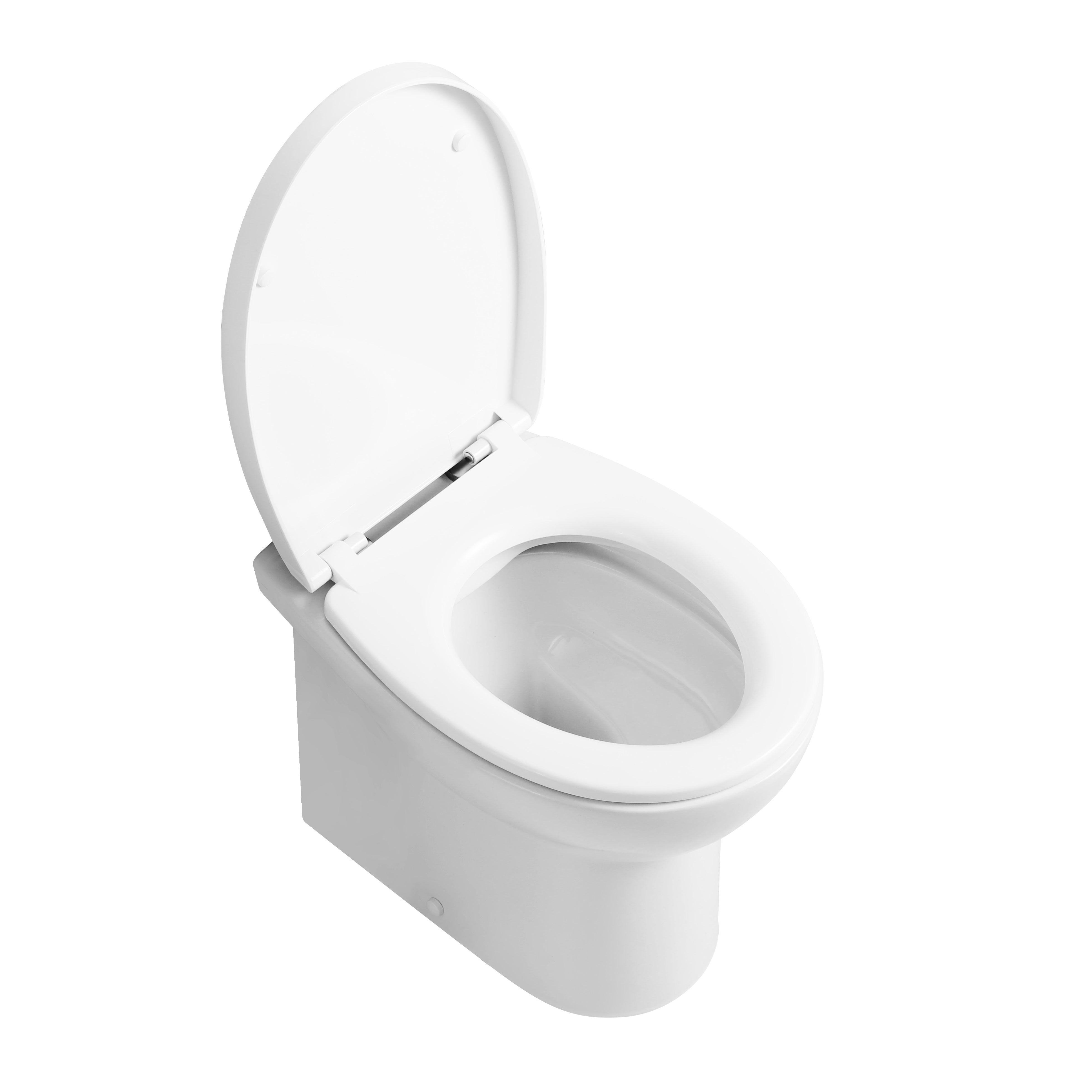 Basics Rimless Back to Wall Toilet with Soft Close Seat - White